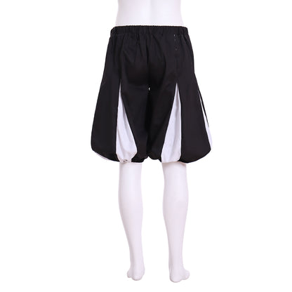 Medieval Men's Black and White Striped Puffed Breeches Costume for Cosplay Themed Events, Halloween, Christmas or Parties