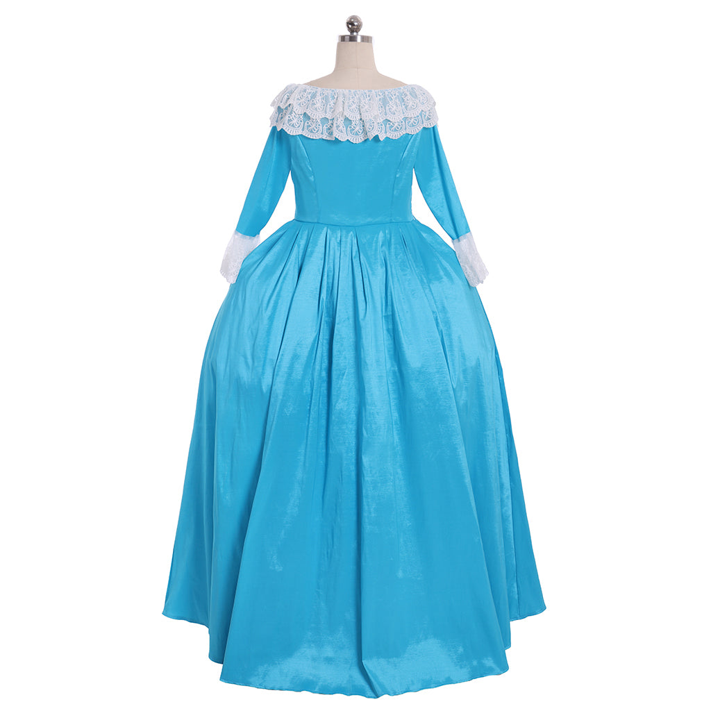 18th Century Women's Rococo Ball Gown Princess Maria Antonietta Rococo Victorian Renaissance Vacation Dress Bow Accessory Solid Color Ball Gown