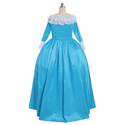 18th Century Women's Rococo Ball Gown Princess Maria Antonietta Rococo Victorian Renaissance Vacation Dress Bow Accessory Solid Color Ball Gown