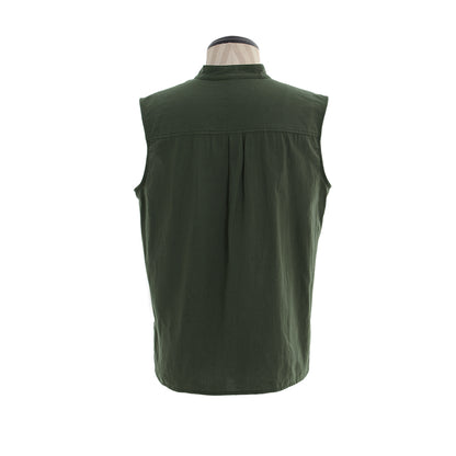 Medieva Men's Sleeveless Tunic with Lace Up Neckline Renaissance Style Top for Cosplay or Themed EventsHalloween Christmas or Themed Parties