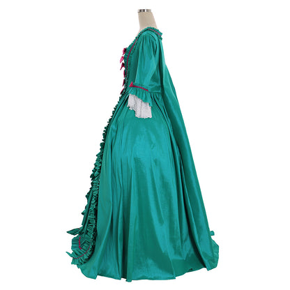 Medieval Renaissance Gothic Rococo Gown Inspired Long Length Prom Gown LARP Ren Faire Adults' Gown Shakespeare Gentlewoman Solid Ball Gown Green Women's Halloween Carnival Party Evening Dress Valentine's DayParty Masquerade Adults' Dress All