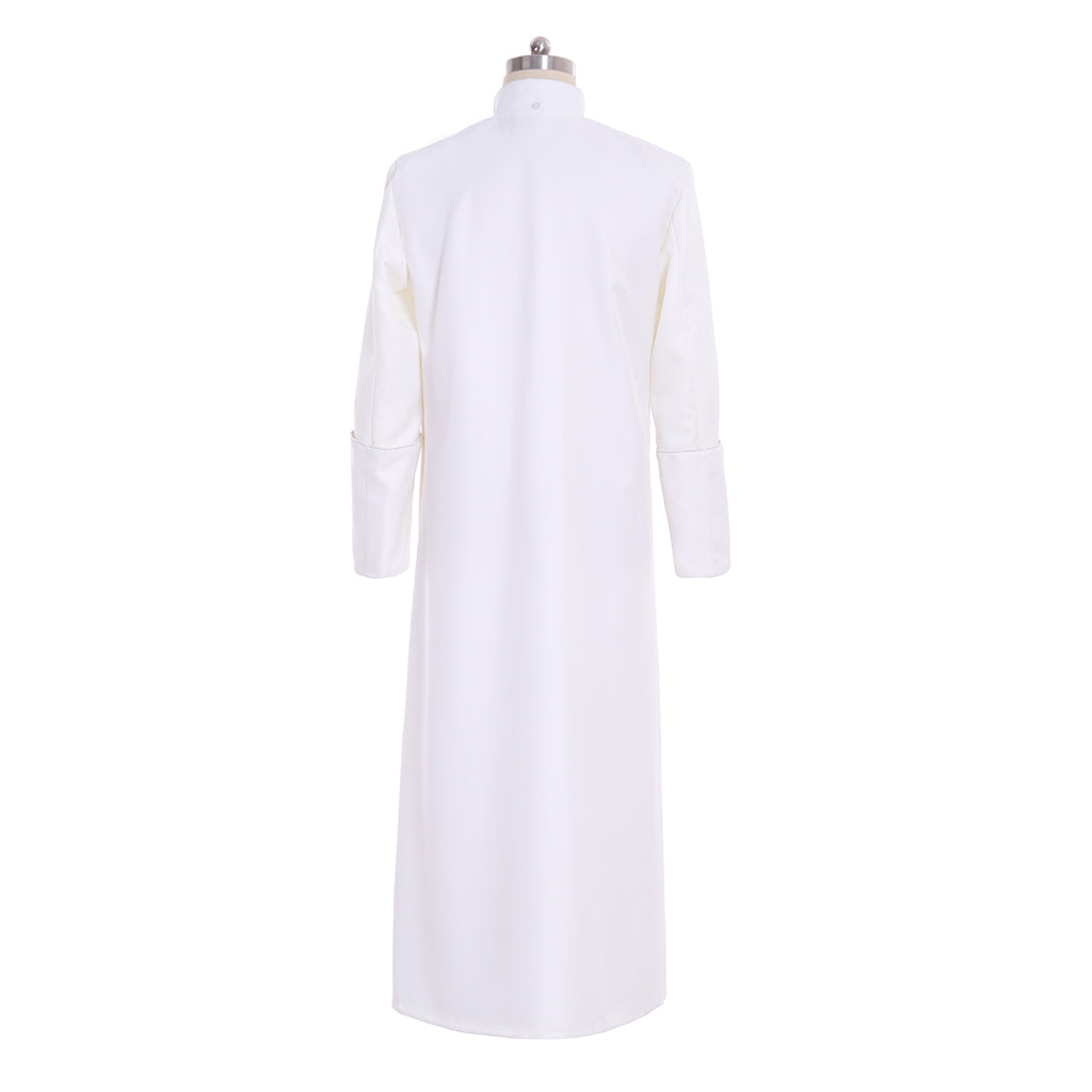 Medieval Men Renaissance White Papal-style Cosplay Costume Adult Vintage Religious Long Sleeve Maxi Robe Men's Halloween Christmas