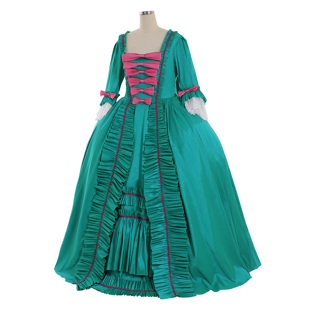Medieval Renaissance Gothic Rococo Gown Inspired Long Length Prom Gown LARP Ren Faire Adults' Gown Shakespeare Gentlewoman Solid Ball Gown Green Women's Halloween Carnival Party Evening Dress Valentine's DayParty Masquerade Adults' Dress All