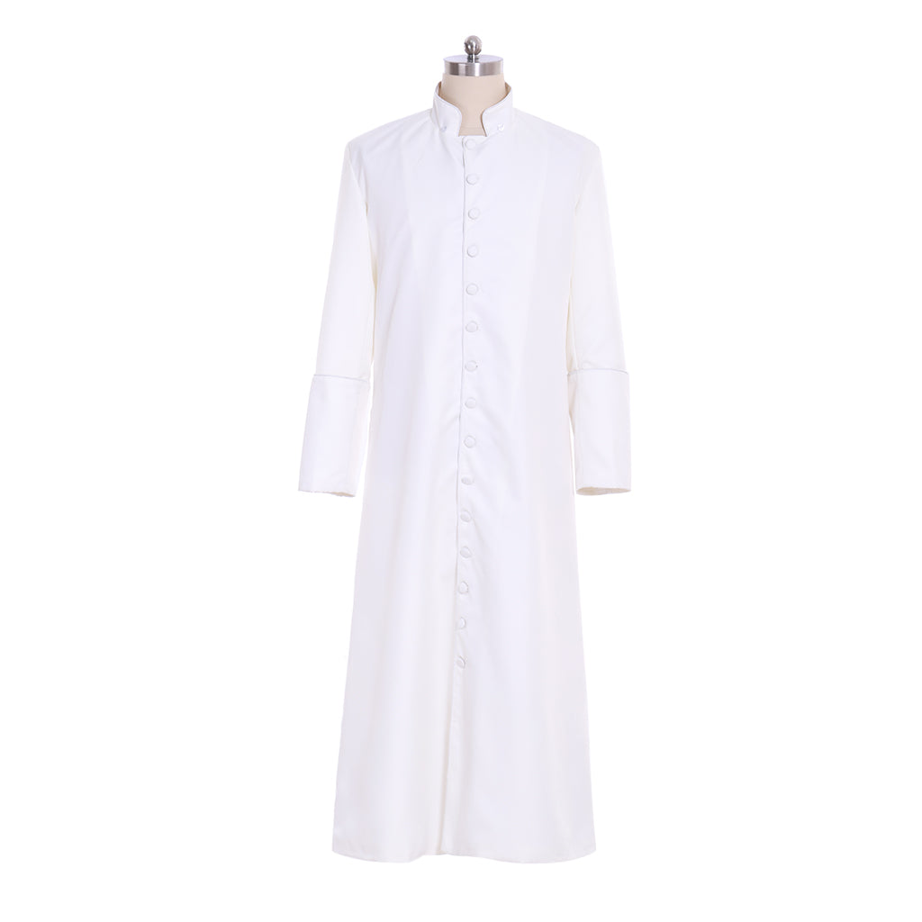 Medieval Men Renaissance White Papal-style Cosplay Costume Adult Vintage Religious Long Sleeve Maxi Robe Men's Halloween Christmas