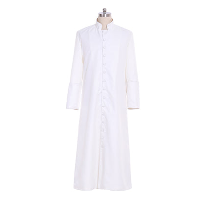 Medieval Men Renaissance White Papal-style Cosplay Costume Adult Vintage Religious Long Sleeve Maxi Robe Men's Halloween Christmas