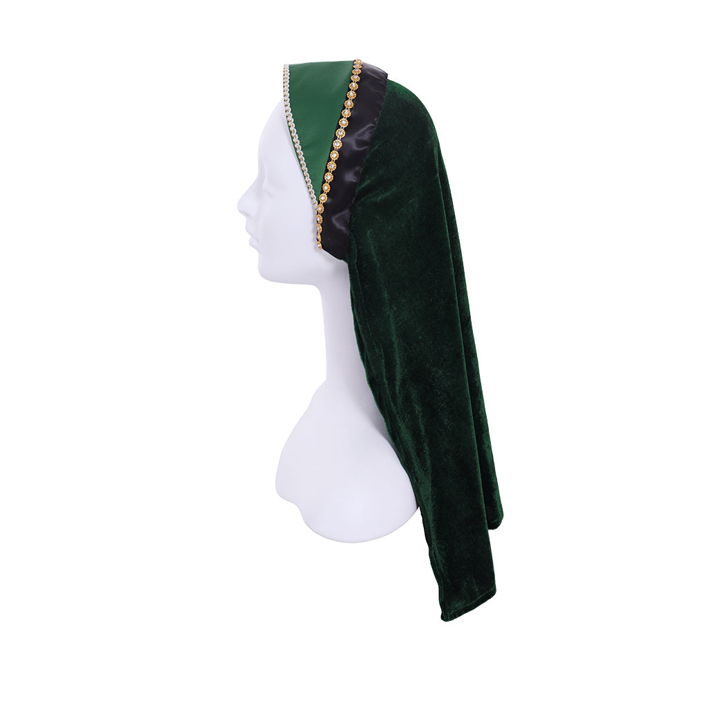 IllusionCos Tudor Dynasty Medieval Court Dress Renaissance Inspired Gown Prom Outfit Green Gold-Embroidered Square Neckline Puff Sleeve Women's  Halloween Carnival Valentine's Day Party Evening Dress Masquerade Adults' Dress All
