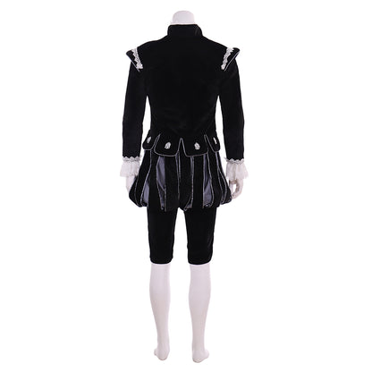 Men's Renaissance Tudor-style Black Cloak and Breeches Costume  for Cosplay Themed Events Halloween Christmas or Themed Parties