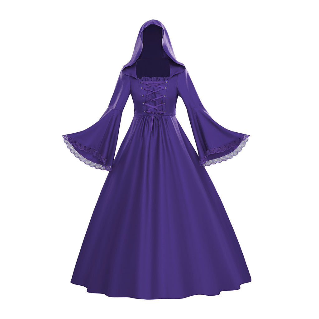 Medieval Hooded Gowns with Long Sleeves for Historical Reenactments Medieval Themed Halloween Christmas