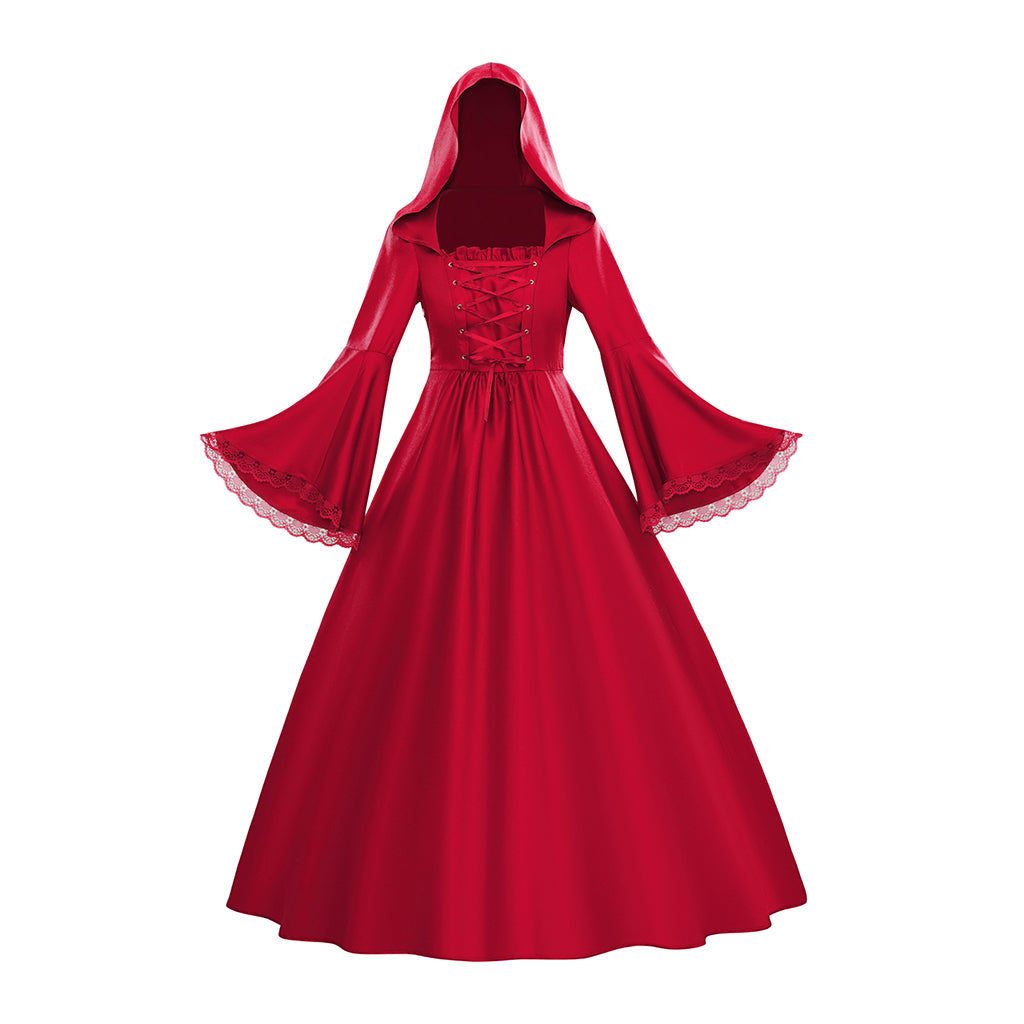 Medieval Hooded Gowns with Long Sleeves for Historical Reenactments Medieval Themed Halloween Christmas
