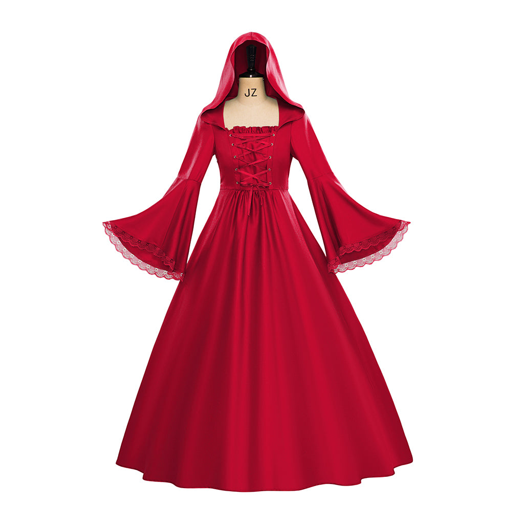 Medieval Hooded Gowns with Long Sleeves for Historical Reenactments Medieval Themed Halloween Christmas