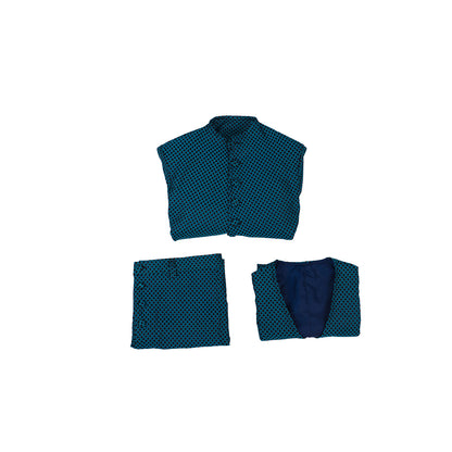 Medieval Men's Teal Elegant - Styled Aristocratic Court Costume Cosplay Stage Outfit Adult Halloween Christmas Party Themed Outfit