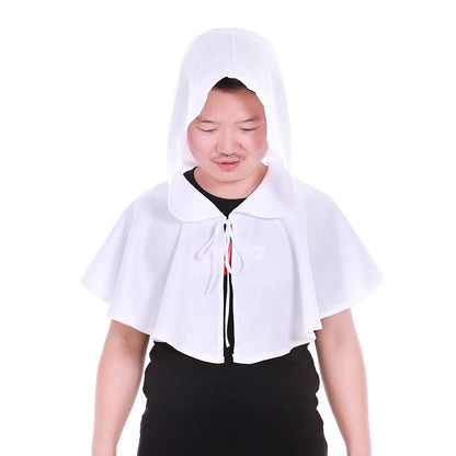 Medieval Gothic Hooded Short Cloak Cropped Cape for Cosplay  Halloween Costumes