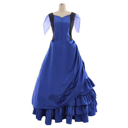 Victorian Gothic Vintage Inspired Dress Party Costume Prom Outfit Princess Shakespeare Blue Contrast - Color Sheer Sleeve Women's Halloween Carnival Valentine's Day Party Evening Party Masquerade Adults' Dress All