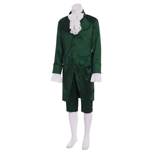 18th Century European Rococo Style Gentleman's Coat with Ruffled Cuffs and Jabot for Historical Reenactments Cosplay Events Halloween Christmas or Parties