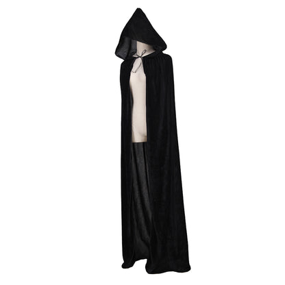 Medieval Hooded Velvet Cloak Adult Renaissance Vintage Cosplay Long Robe