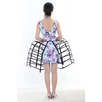 Women's Baroque Pannier Petticoat Victorian Black Crinoline Birdcage Hoop for Victorian Ball Dress Baroque Crinoline Rococo Princess Dress Pannier