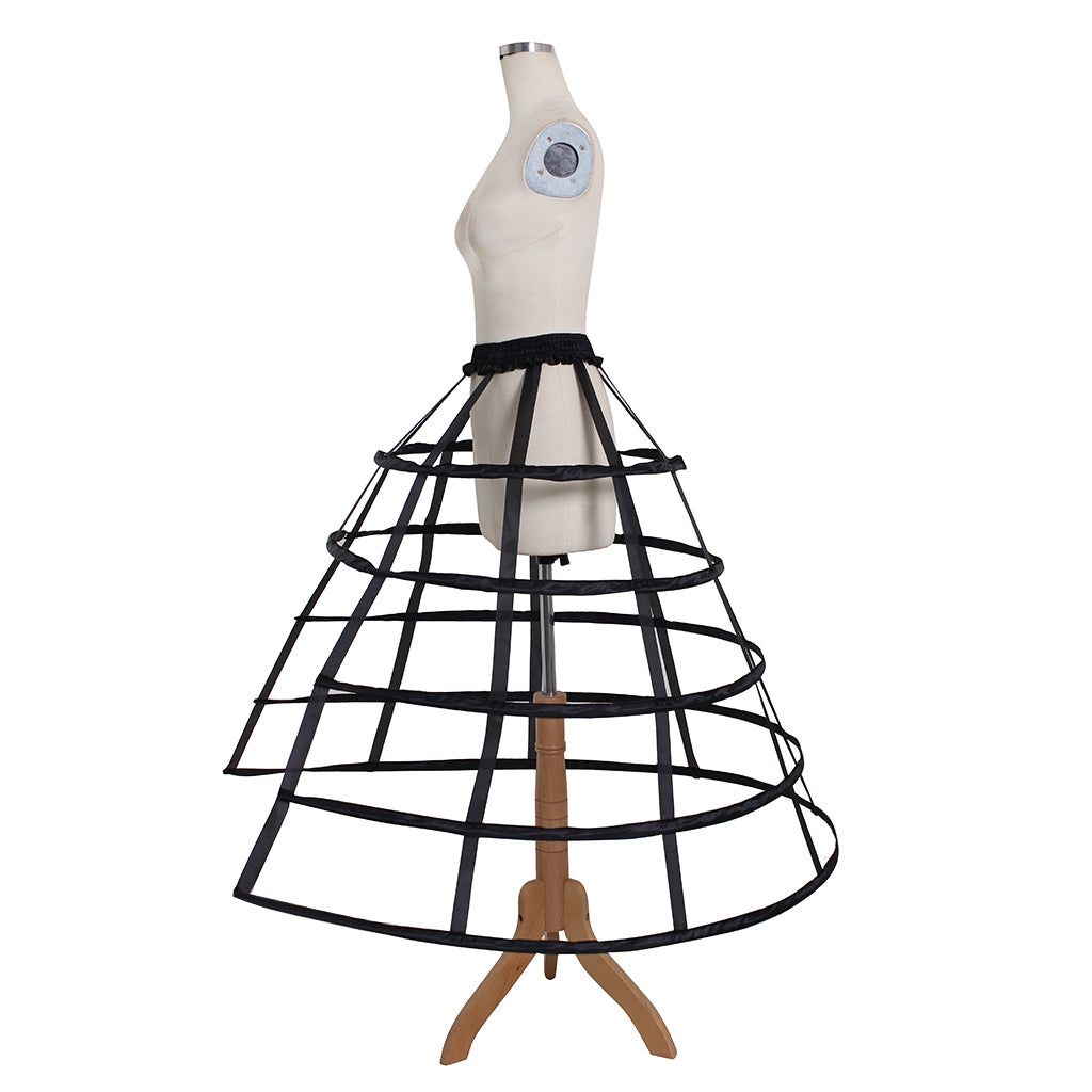 Women's White Baroque Cage Hoop Skirt Pannier Victorian Crinoline Underskirt Vintage Petticoat for Ball Dress Cosplay Princess Dress Rococo Style