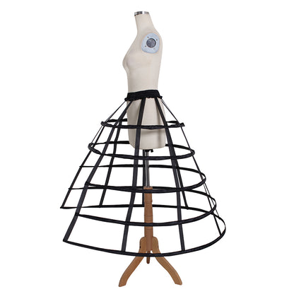 Women's White Baroque Cage Hoop Skirt Pannier Victorian Crinoline Underskirt Vintage Petticoat for Ball Dress Cosplay Princess Dress Rococo Style