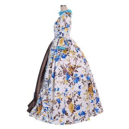 Gothic Rococo Victorian Dress Necklace Style For The Neck Flare Cuff Sleeve Party Costume Prom Dress Princess Shakespeare Solid Color Ball Gown Pint Dsign  Women's Royal Halloween Carnival Valentine's Day Party Evening Dress Masquerade Adults' Dress All