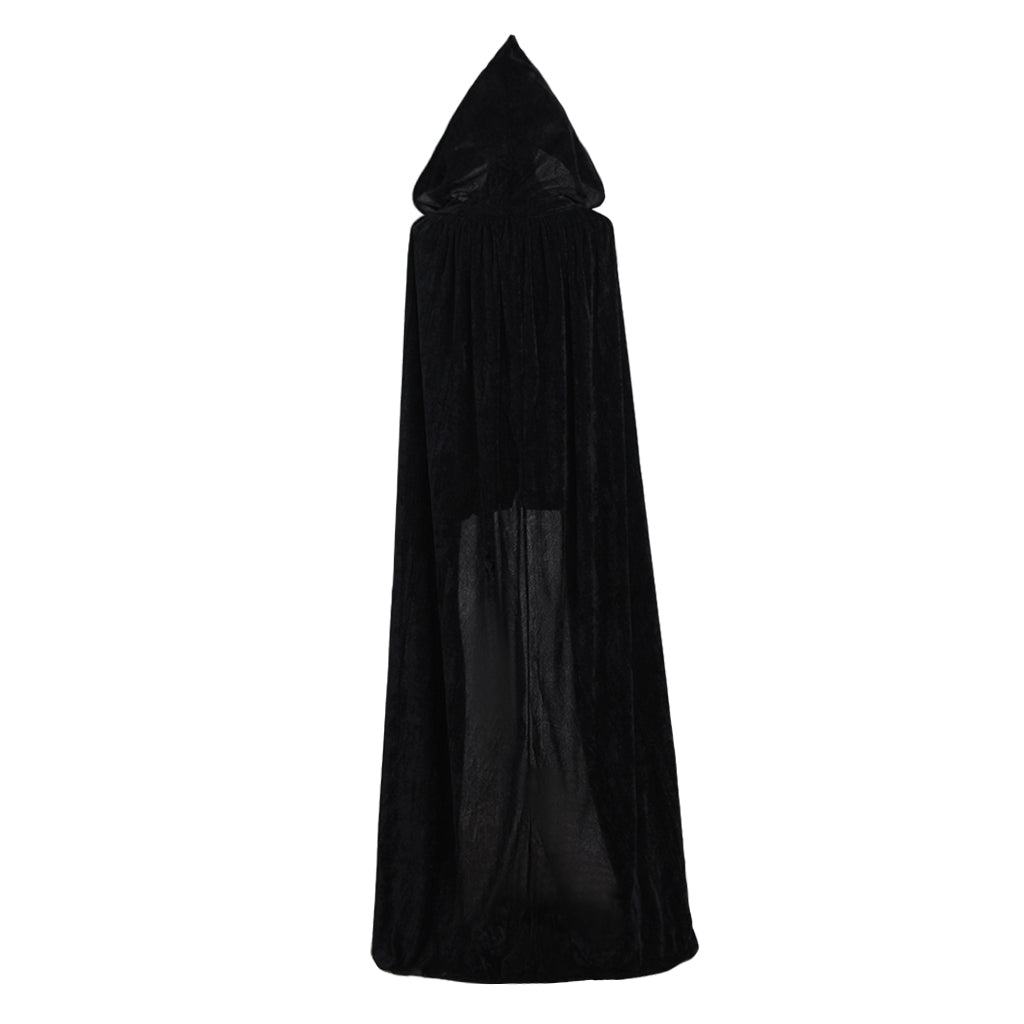 Medieval Hooded Velvet Cloak Adult Renaissance Vintage Cosplay Long Robe