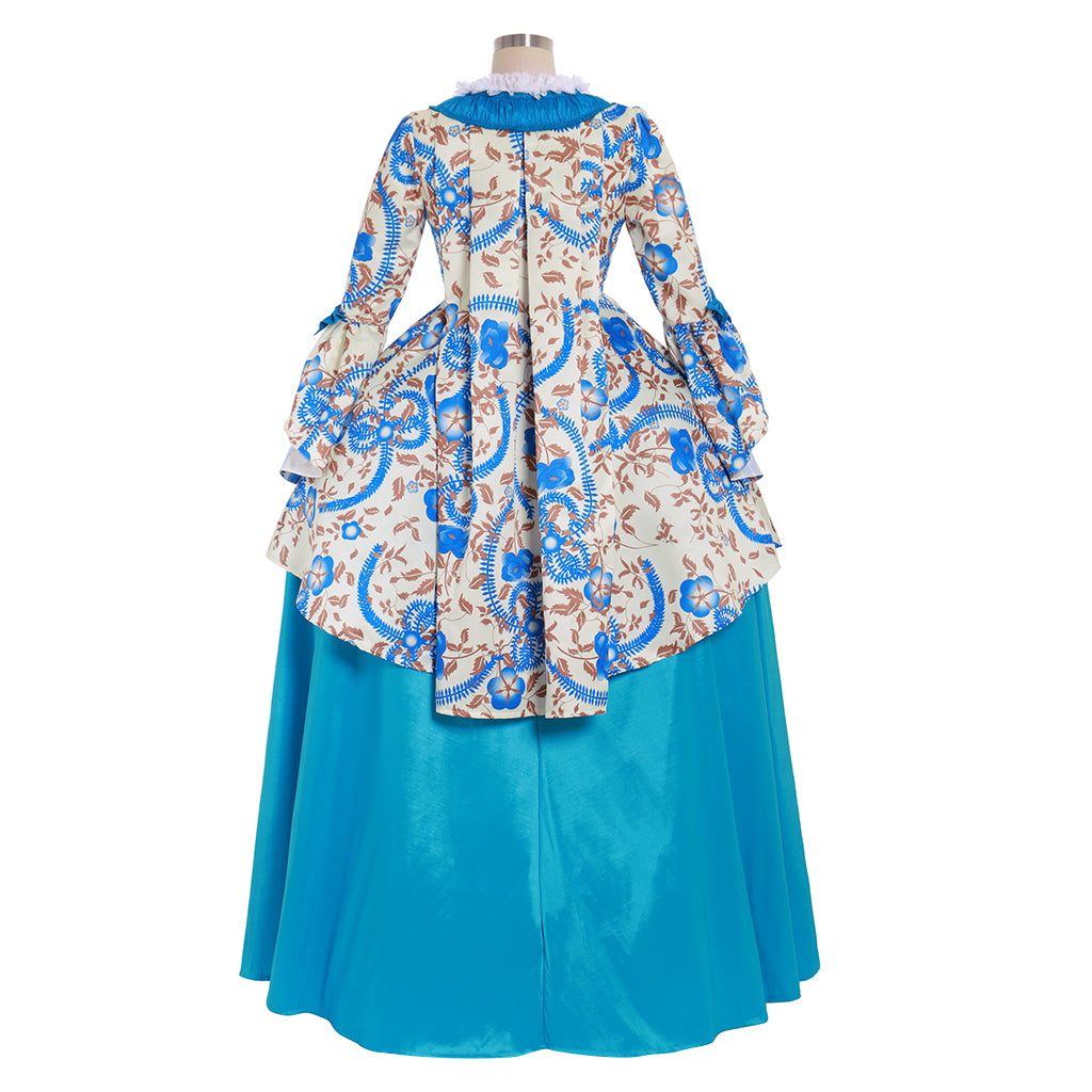 Victorian Rococo Medieval Length Dress  Pint Dsign Trumpet Sleeve Ball Gown Party Costume Women's Royal Halloween Carnival Party Evening Dress Valentine's DayParty Masquerade Adults' Dress All