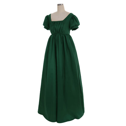 Medieval Women Viking Dark Green Cosplay Costume Adult Renaissance Ancient Gown With Short Sleeves Norse Gothic Ladies Halloween Christmas Dress