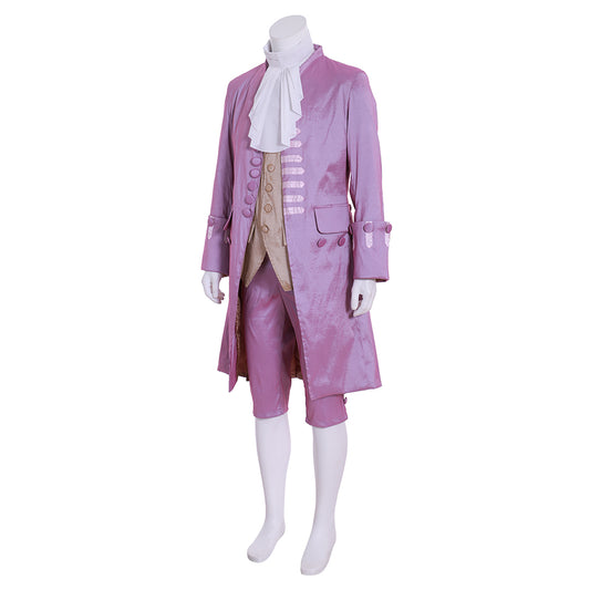 Medieval Lilac Georgian  Style Frock Coat Ensemble with Waistcoat Cravat and Knee Breeches  for Historical Reenactments Cosplay Events Halloween Christmas or Parties