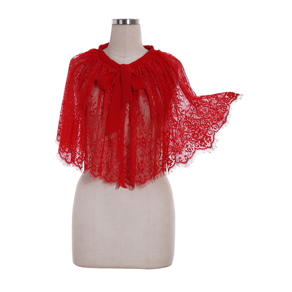 Medieval Women Gothic Red Cosplay Costume Adult Renaissance Vintage Lace Cloak Gothic Ladies Halloween Party Outerwear