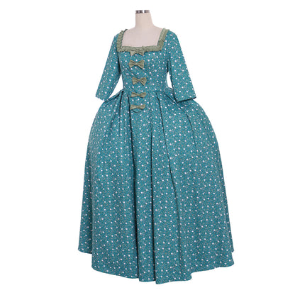 18th Century Women's Rococo Ball Gown Princess 3/4-Length Sleeve Bow Accessory Maria Antonietta Rococo Victorian Renaissance Vacation Dress Party Costume Princess