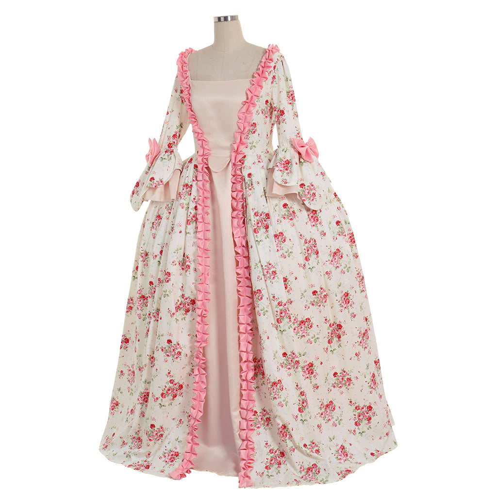Rococo Victorian Vintage Inspired Dress Party Costume Flare Cuff Sleeve Bow Accessory Prom Down Princess Shakespeare Solid Pint Dsign Women's Halloween Carnival Valentine's Day Party Evening Dress Masquerade Adults' Dress All
