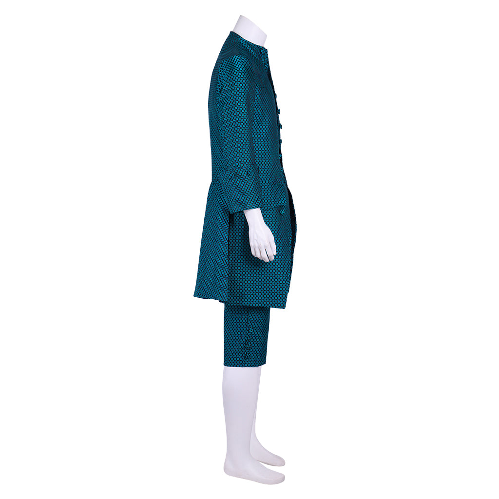 Medieval Men's Teal Elegant - Styled Aristocratic Court Costume Cosplay Stage Outfit Adult Halloween Christmas Party Themed Outfit