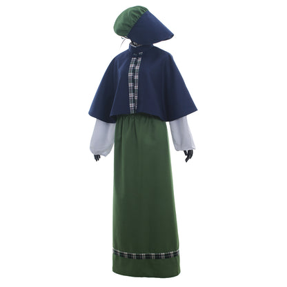 Medieval Women Renaissance Victorian Cosplay Costume Long Sleeve Gold Trimmed Color Block Black Gold Gown Adult Ladies Halloween Christmas Dress