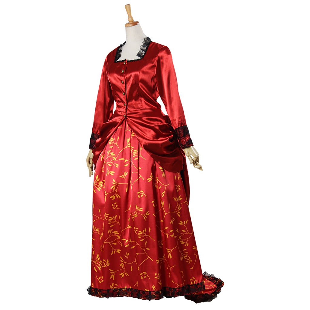 Victorian Rococo Medieval Length Dress Party Costume Prom Dress Princess Pint Dsign Shakespeare Red Women's Royal  Christmas Halloween Carnival Party Evening dress Masquerade Adults' Dress All