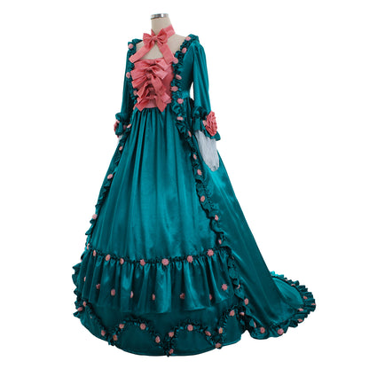 18th Gothic Rococo Down Inspired Long Length Prom Dress Flare Cuff Sleeve Party Costume Prom Gown Princess Shakespeare Lady Geometric Ball Gown Women's Royal Halloween Carnival Party Evening Dress Valentine's DayParty Masquerade Adults' Dress All