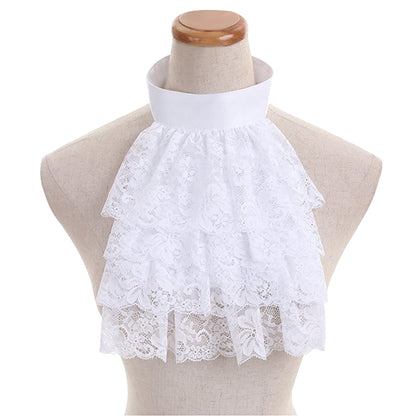 Gothic Lolita White High Neck Layered Lace Detachable Collar