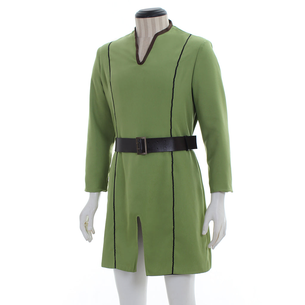 Medieval Men's Light Green with Black Trim Tunic Costume for Cosplay Themed Events Halloween Christmas or Themed Parties