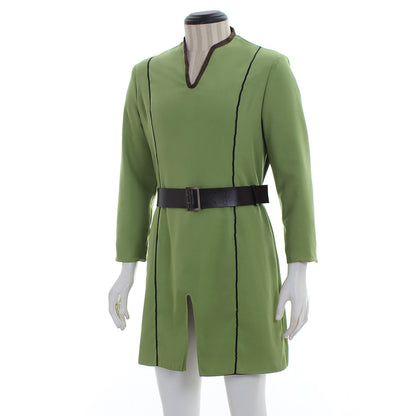 Medieval Men's Light Green with Black Trim Tunic Costume for Cosplay Themed Events Halloween Christmas or Themed Parties