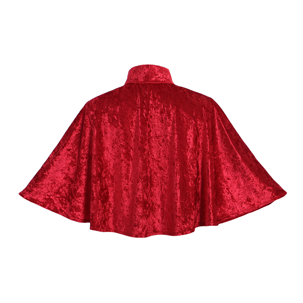 Medieval Women Gothic Red Cosplay Costume Adult Renaissance Vintage Velvet Cloak Gothic Ladies Halloween Party Outerwear