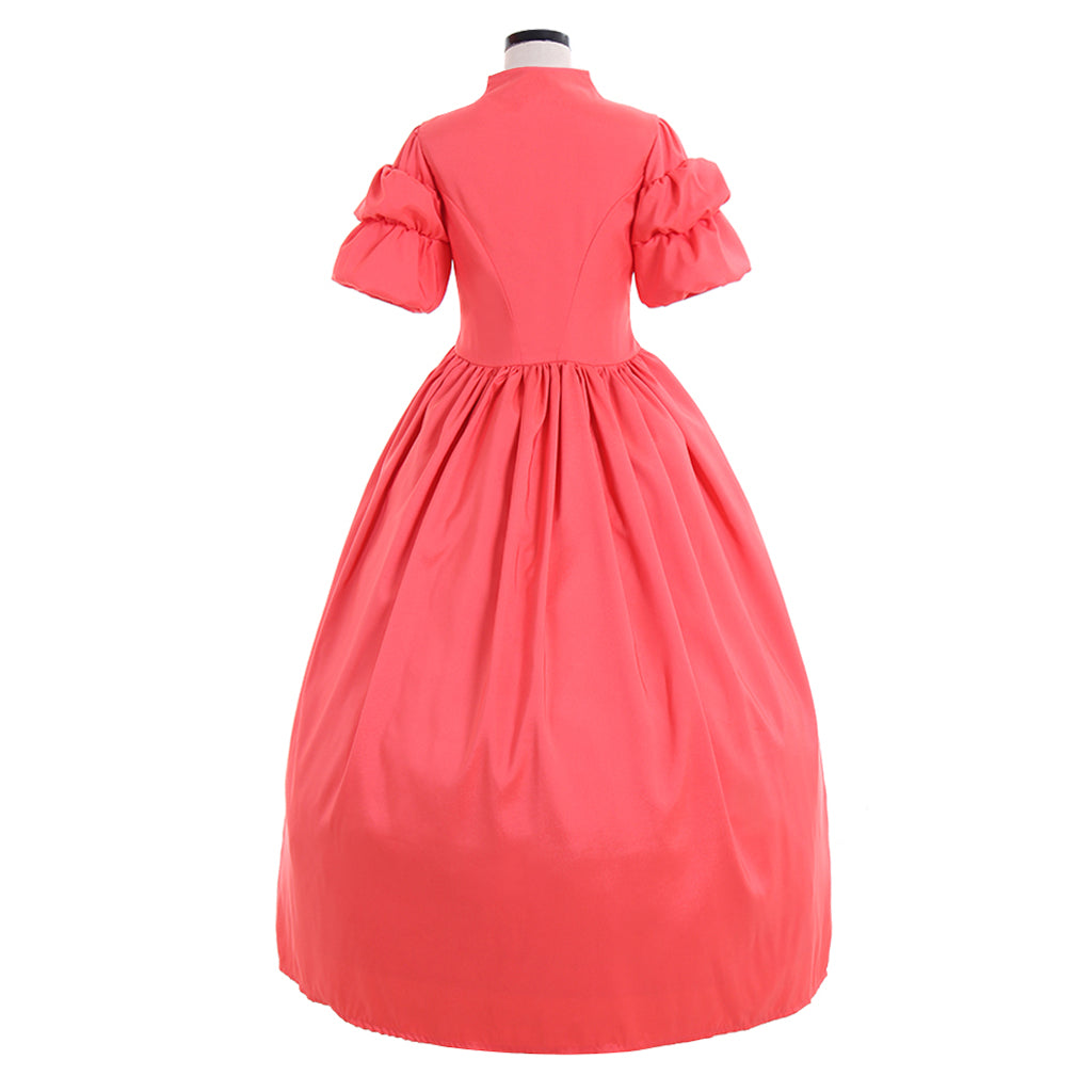 Victorian Rococo Medieval Floor - Length Dress Ball Gown Party Costume Princess Solid Color Ball Gown Puff - Sleeve Pink Women's Royal Halloween Carnival Party Prom Carnival of Venice Dress
