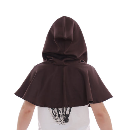 Medieval Gothic Hooded Short Cloak Cropped Cape for Cosplay  Halloween Costumes