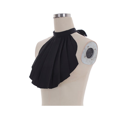 Victorian-Inspired Black Tiered Ruffle Choker Collar
