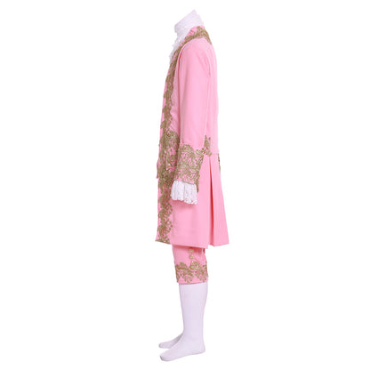 Medieval Men's Rococo Court Suit with Intricate Gold Embroidery Cosplay Stage Costume Adult Halloween Christmas Party Themed Outfit