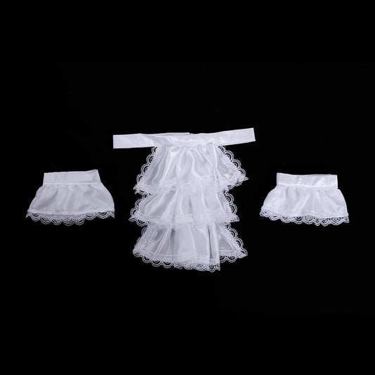 Medieval White Tiered Ruffle Halter Neckline with Lace Trim Gothic Ladies Halloween Party Outerwear