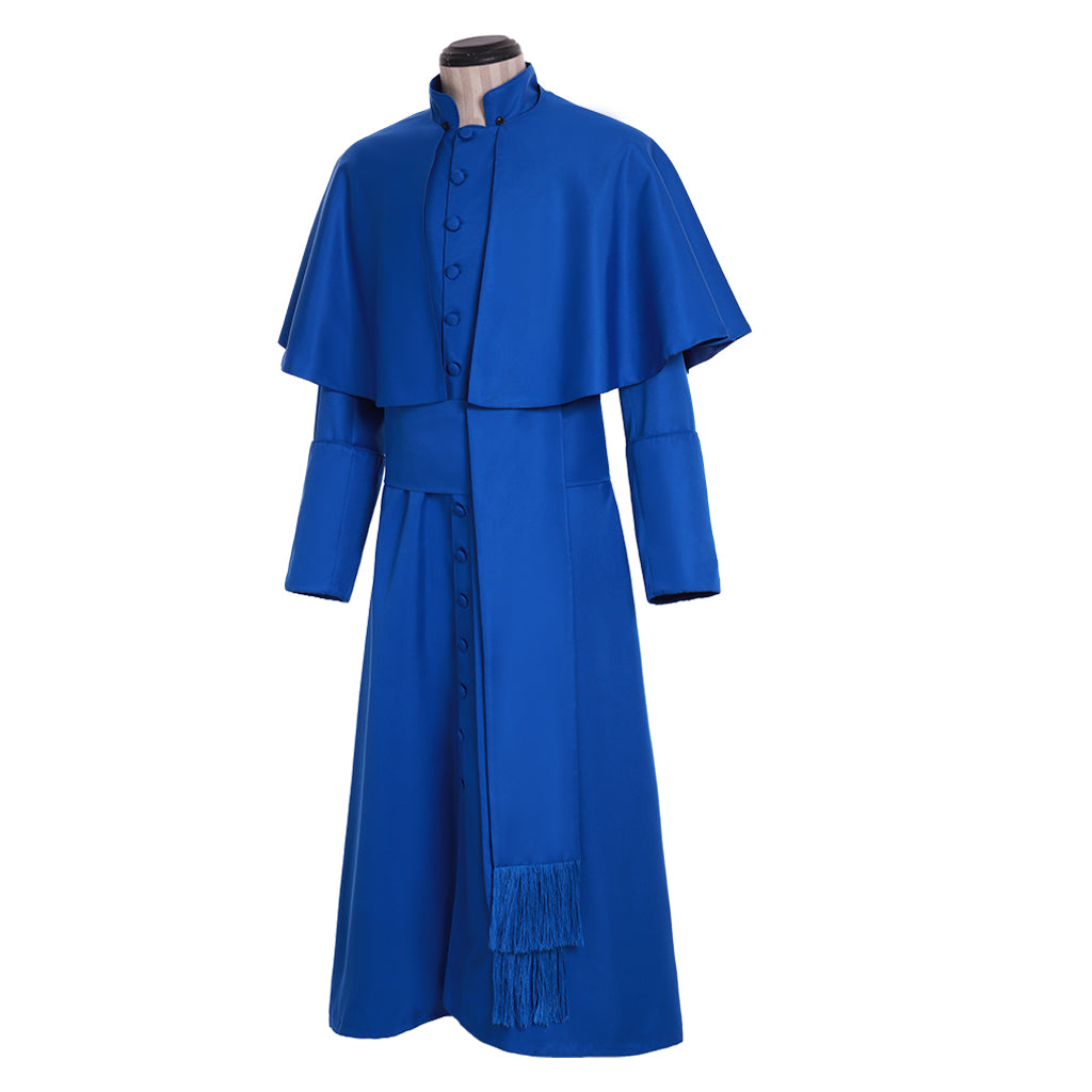 Medieval Victorian Men's Blue Noble Court Long Coat Costume Cosplay Stage Outfit Adult Halloween Christmas Party Themed Outfit