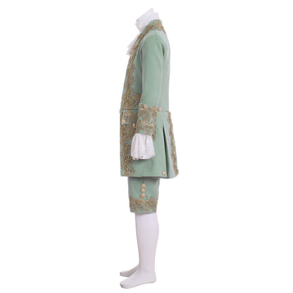 Medieval Men's Rococo Court Suit with Intricate Gold Embroidery Cosplay Stage Costume Adult Halloween Christmas Party Themed Outfit