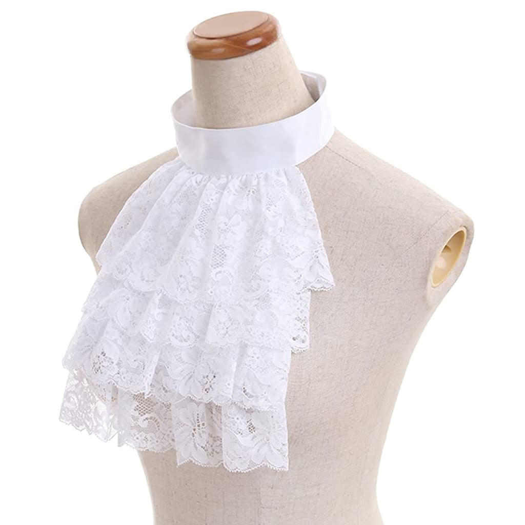Gothic Lolita White High Neck Layered Lace Detachable Collar