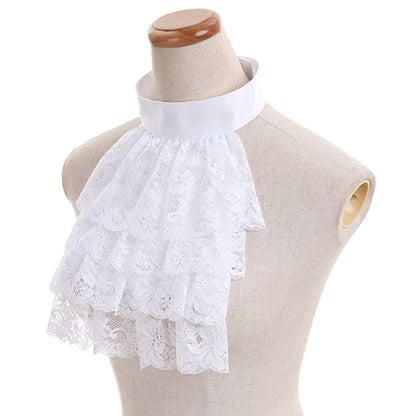 Gothic Lolita White High Neck Layered Lace Detachable Collar