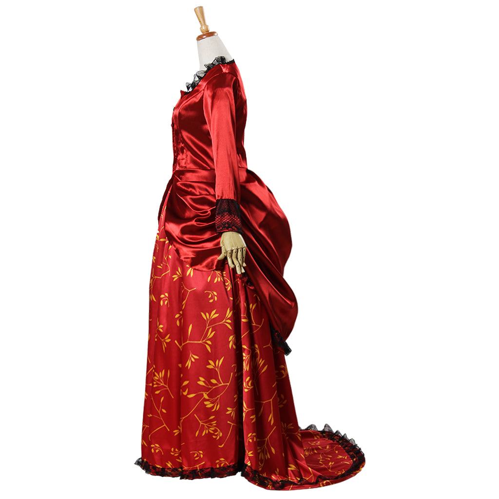 Victorian Rococo Medieval Length Dress Party Costume Prom Dress Princess Pint Dsign Shakespeare Red Women's Royal  Christmas Halloween Carnival Party Evening dress Masquerade Adults' Dress All