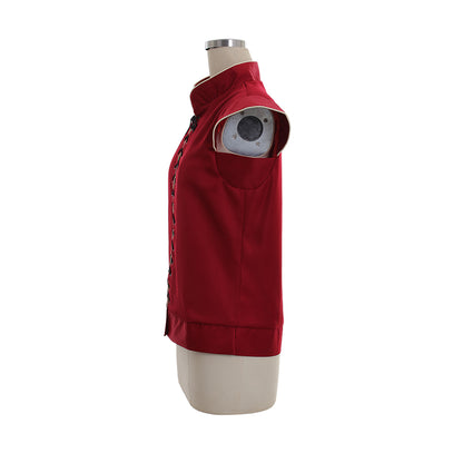Medieval Men's Red Sleeveless Vest with Stand  up Collar and Lace  up Front for Cosplay Themed Events, Halloween Christmas or Parties