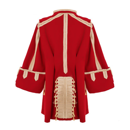 Regency Men's Red Cream-Ruffled Noble Courtly Inspired Court Costume Cosplay Stage Outfit Adult Halloween Christmas Party Themed Outfit